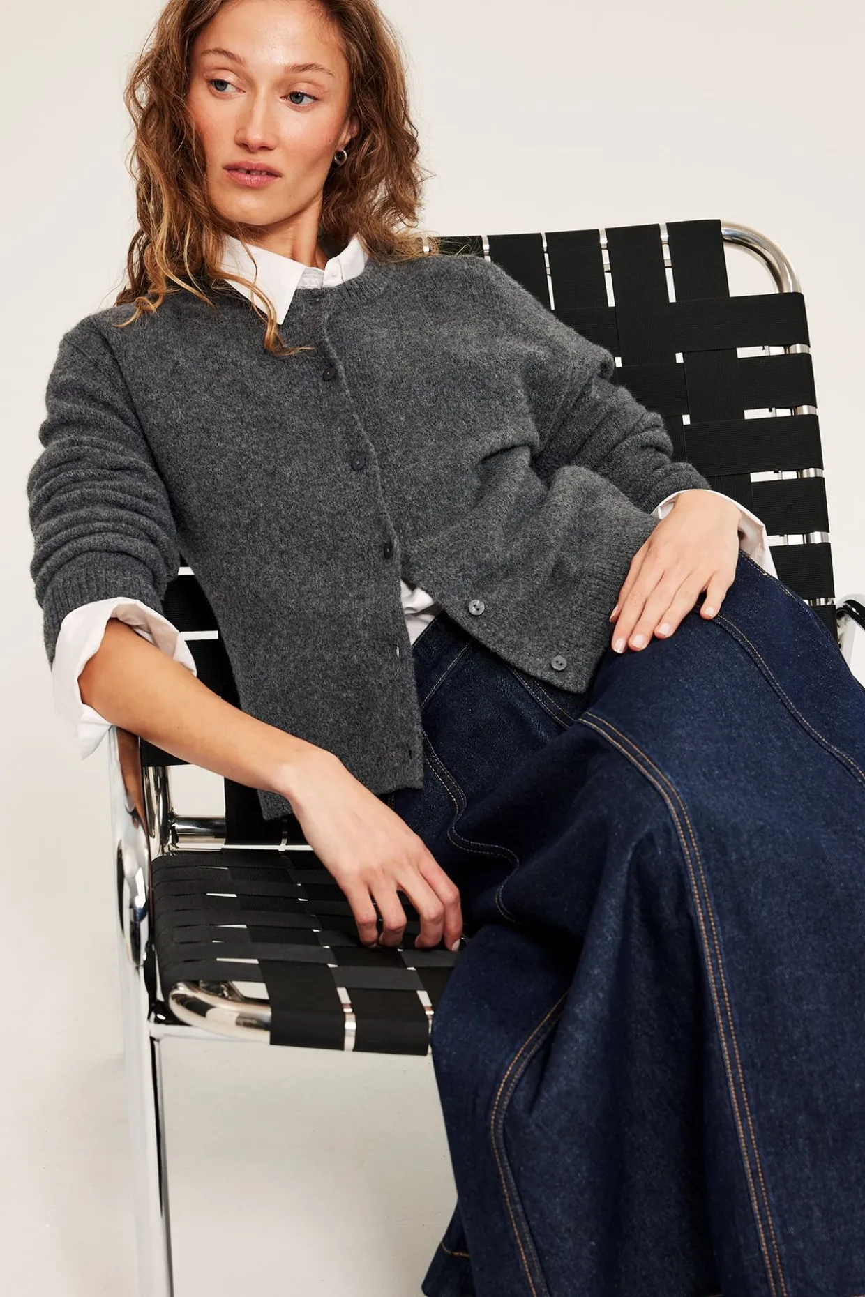 Finstrikket cardigan