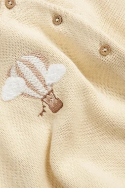 Finstrikket cardigan med luftballong