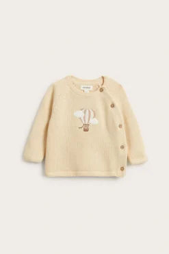 Finstrikket cardigan med luftballong