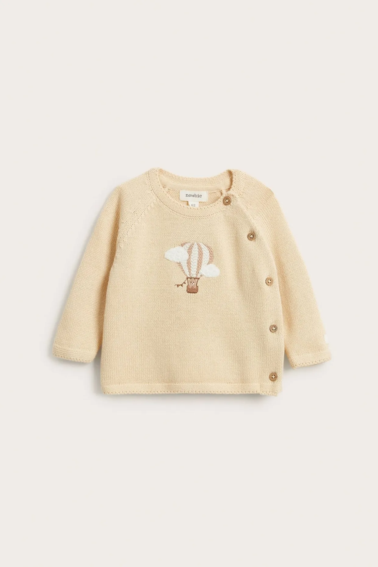 Finstrikket cardigan med luftballong