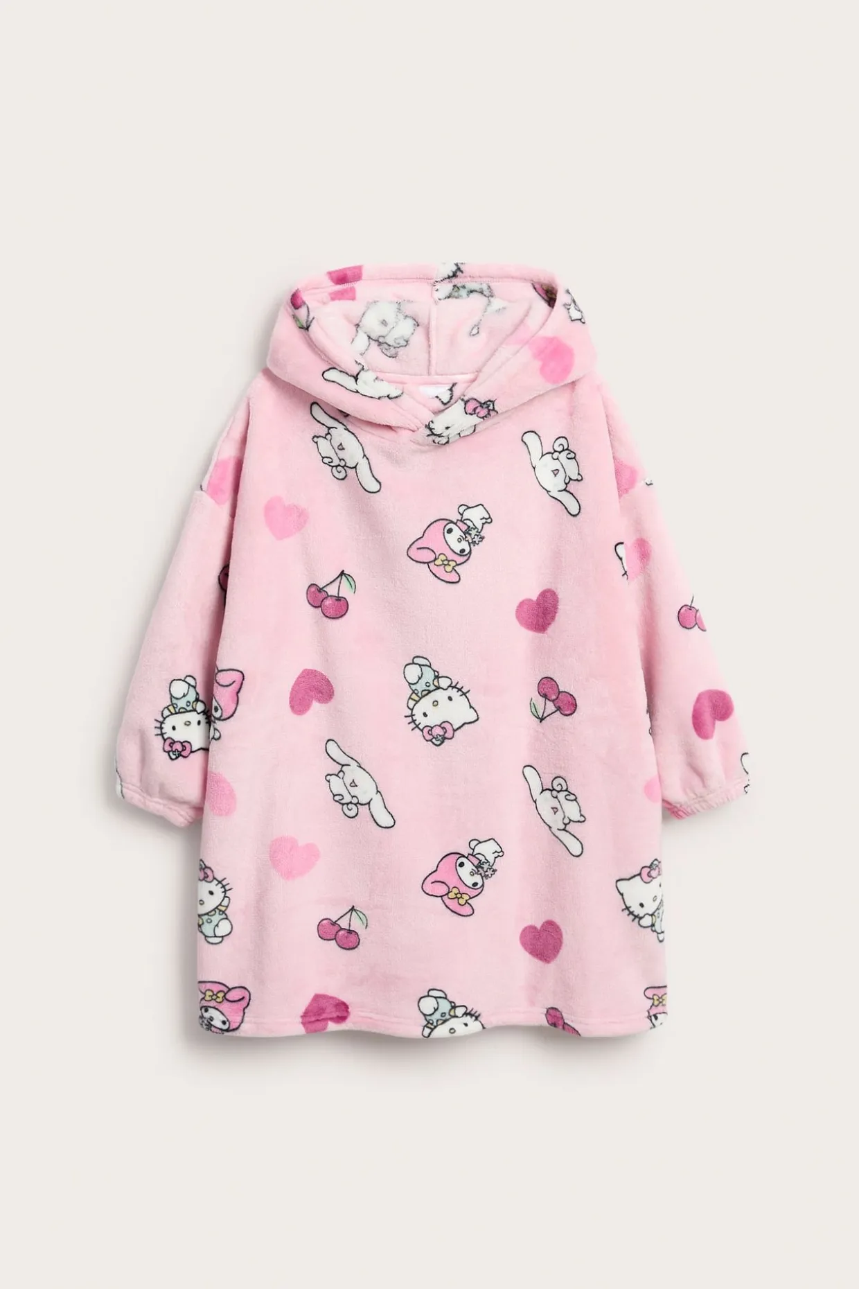 Fleece-hettegenser med Hello Kitty