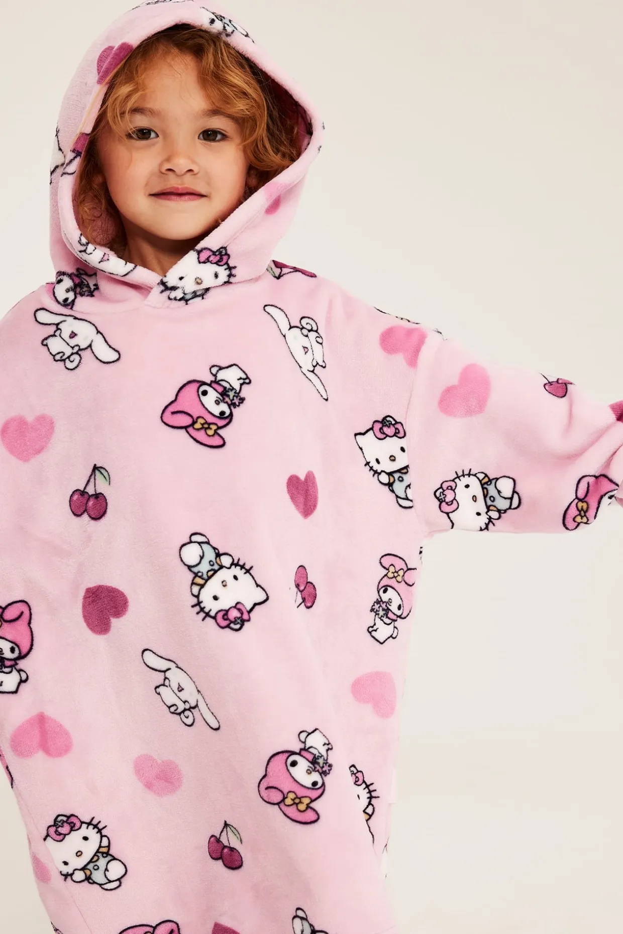Fleece-hettegenser med Hello Kitty