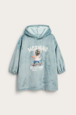 Fleece-hettegenser med krokodillemotiv