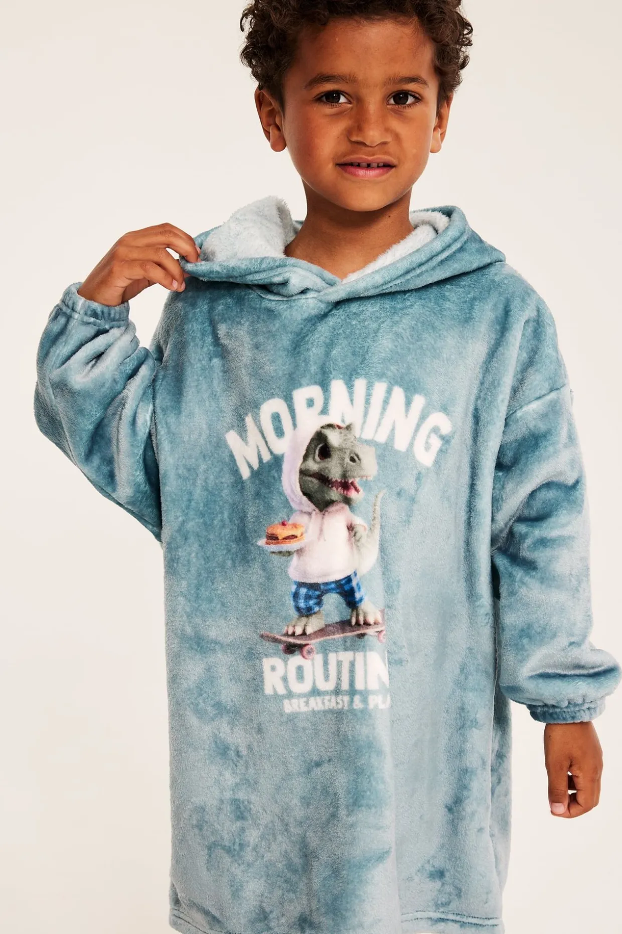 Fleece-hettegenser med krokodillemotiv