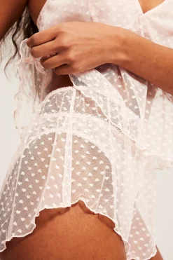 Hjertemønstrede shorts i mesh