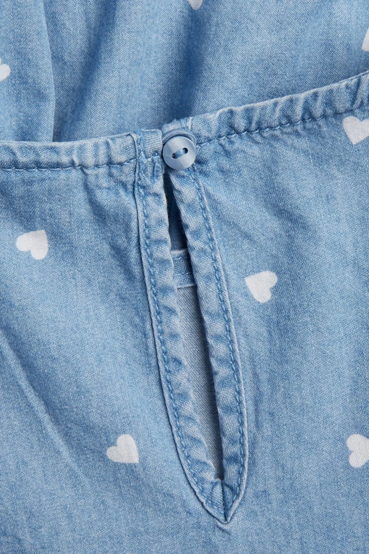 Hjertemønstret bluse i myk denim