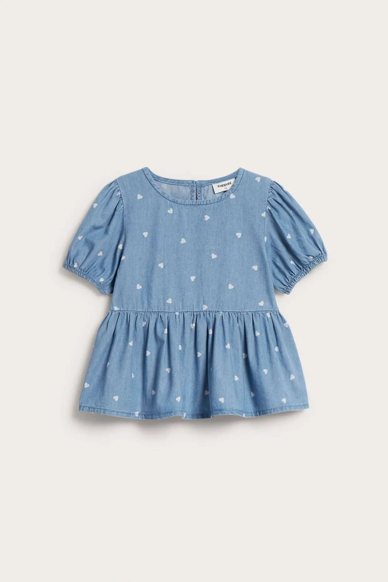 Hjertemønstret bluse i myk denim