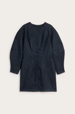 Jeanskjole med lange, luftige ermer