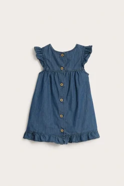 Jeanskjole med volang