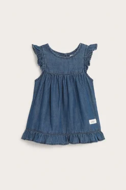 Jeanskjole med volang
