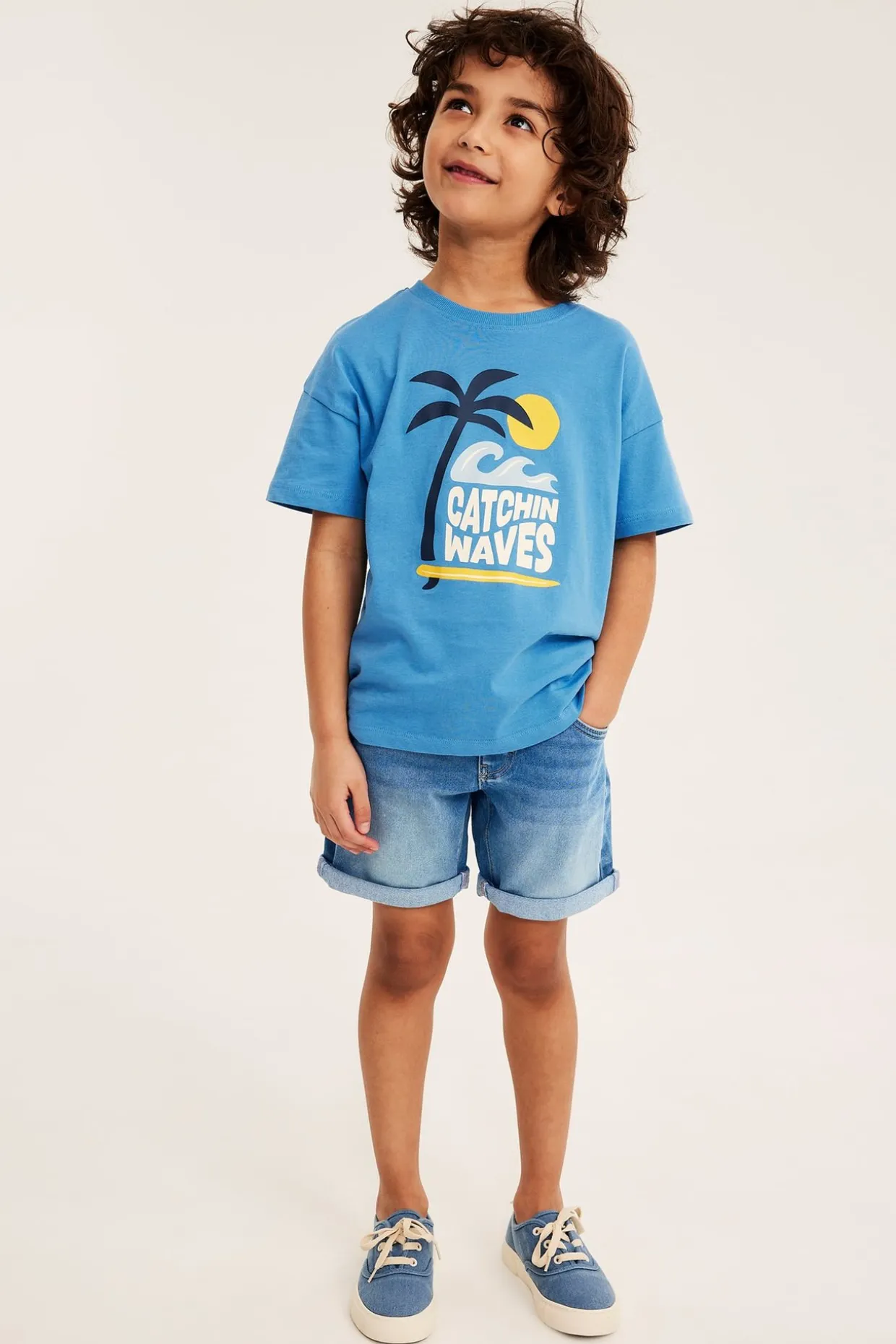 Jeansshorts i denimtrikot