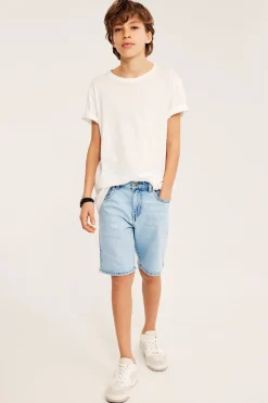 Jeansshorts i elastisk denim