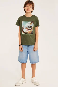 Jeansshorts med lengre ben