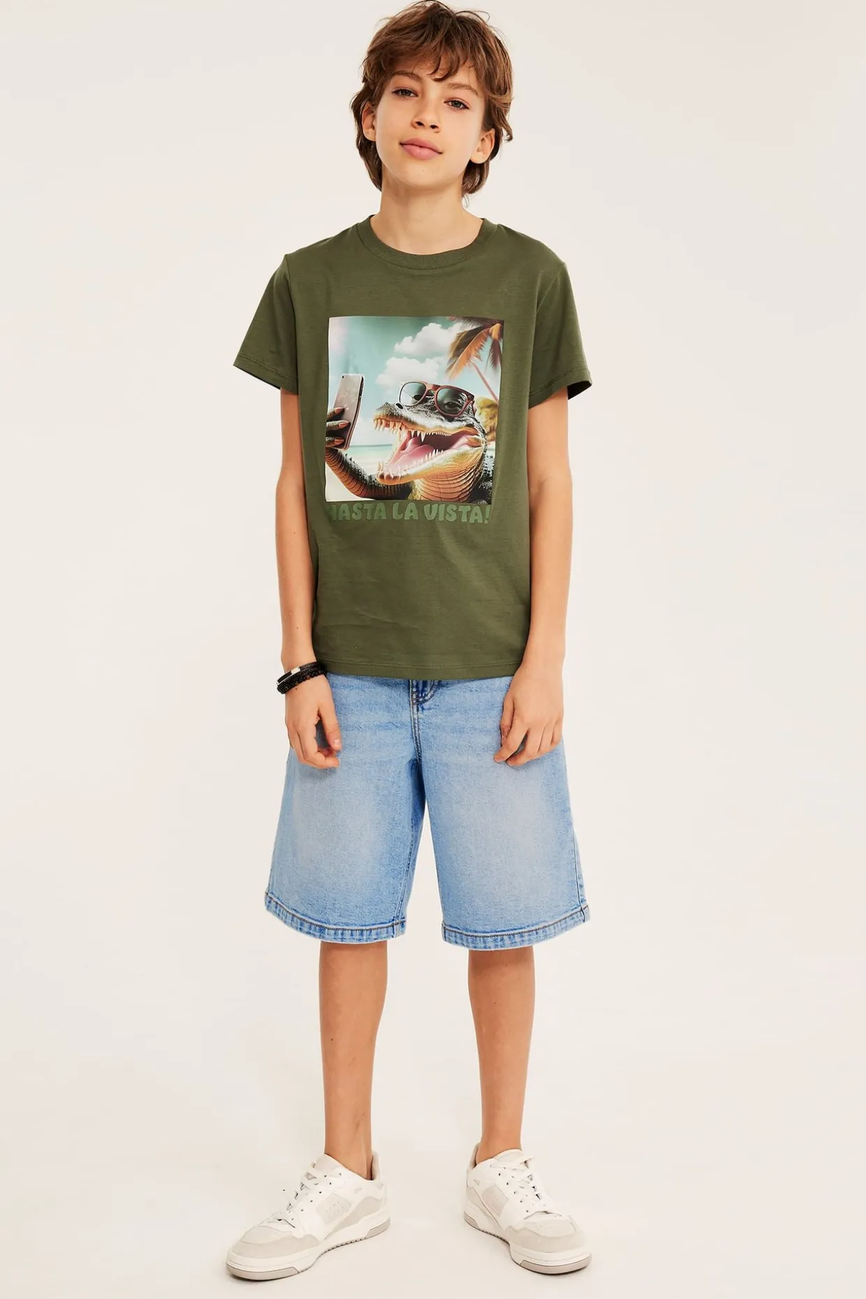 Jeansshorts med lengre ben