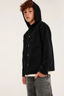 Jeansskjorte med hette