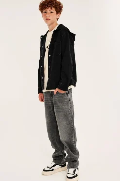 Jeansskjorte med hette
