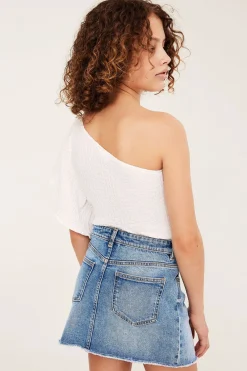 Jeansskjørt med lav midje