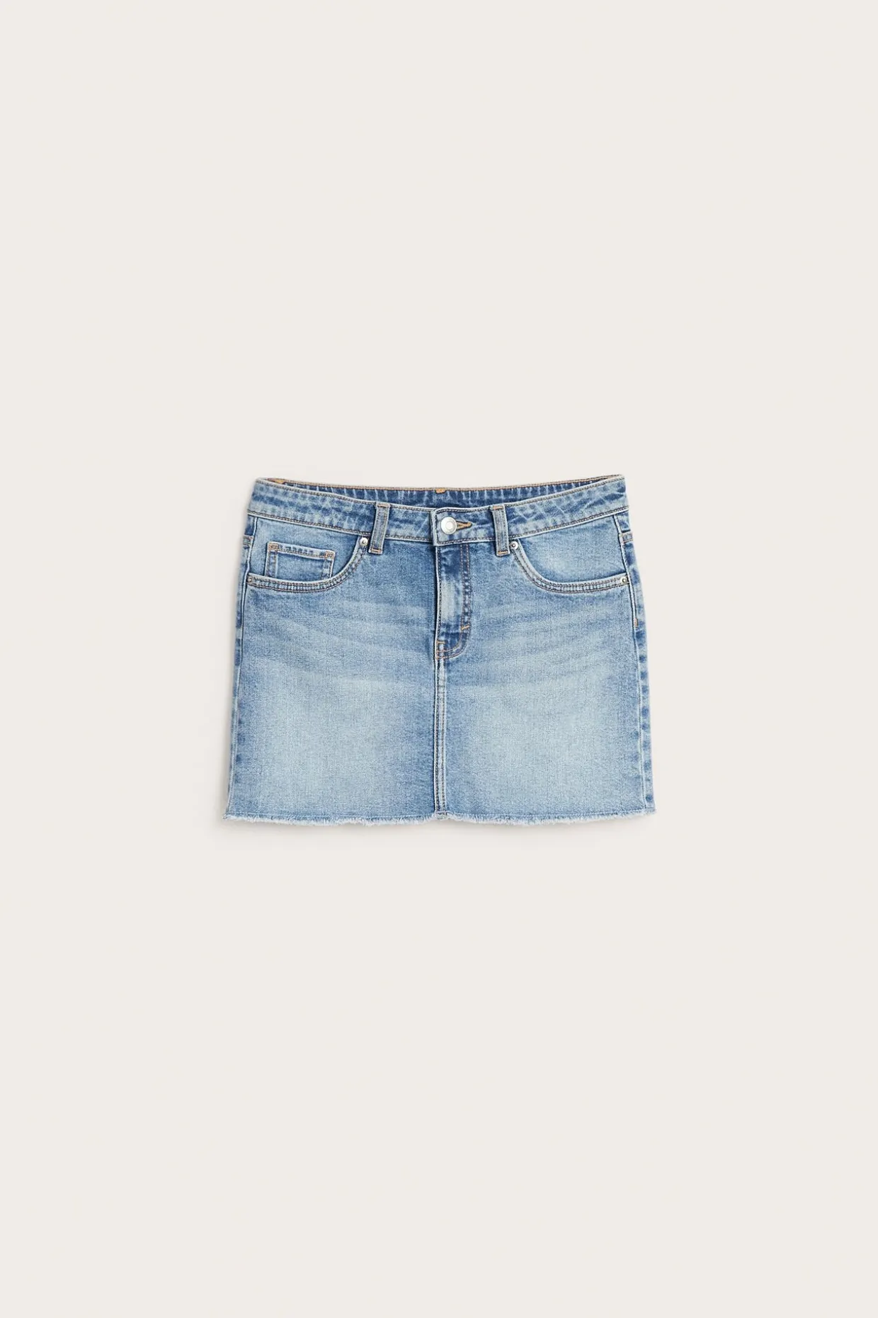Jeansskjørt med lav midje
