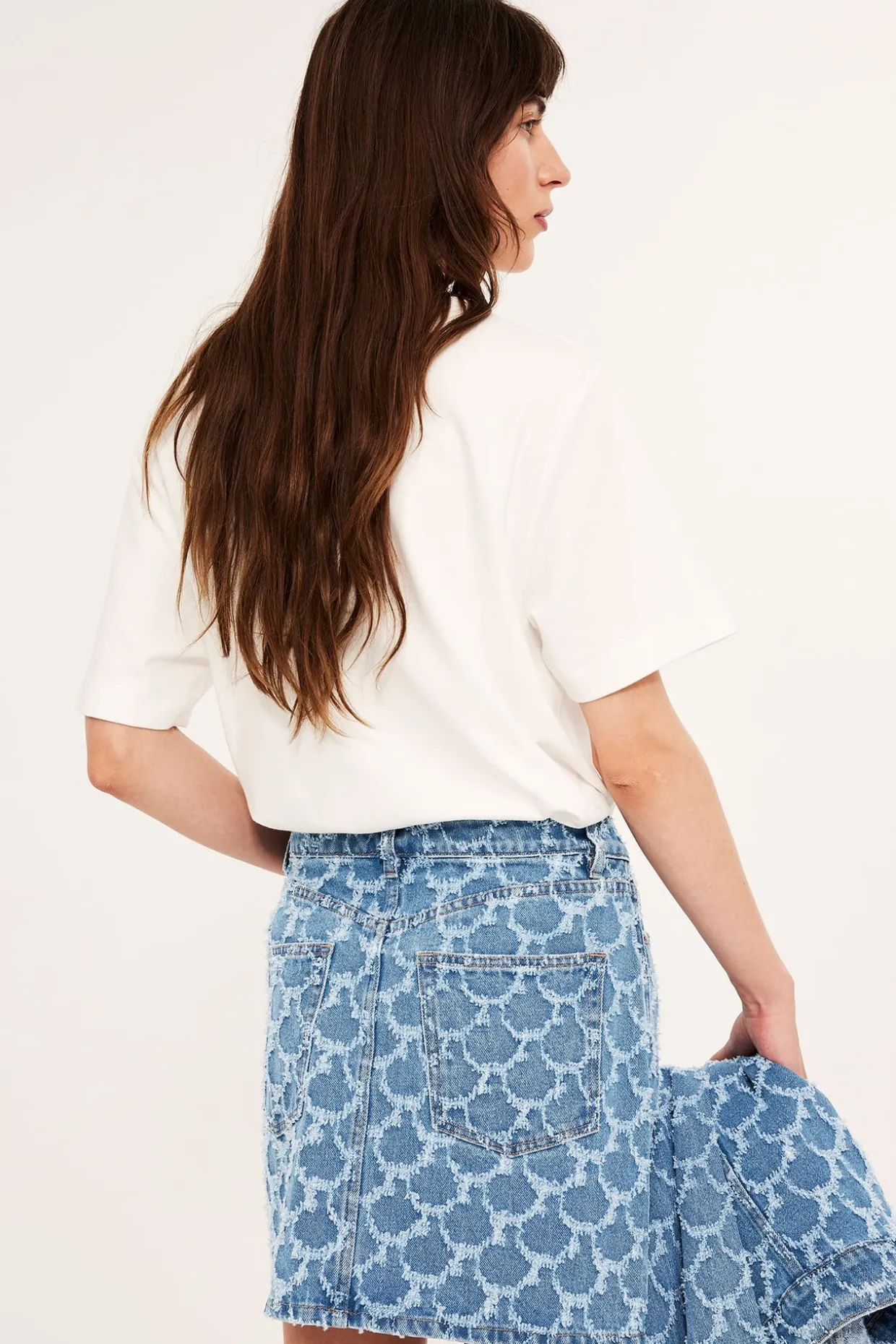 Jeansskjørt med struktur