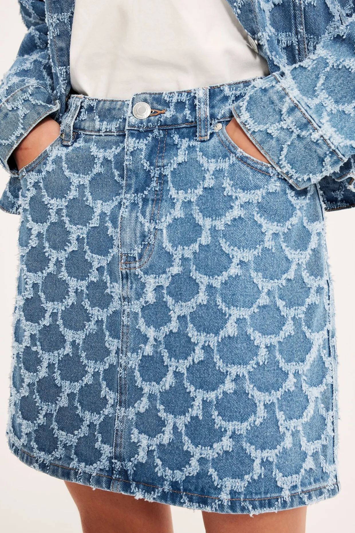 Jeansskjørt med struktur