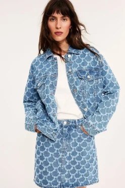 Jeansskjørt med struktur