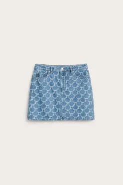 Jeansskjørt med struktur