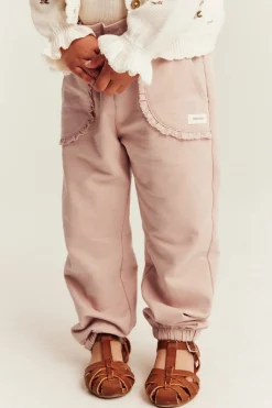Joggebukser med blondedetaljer