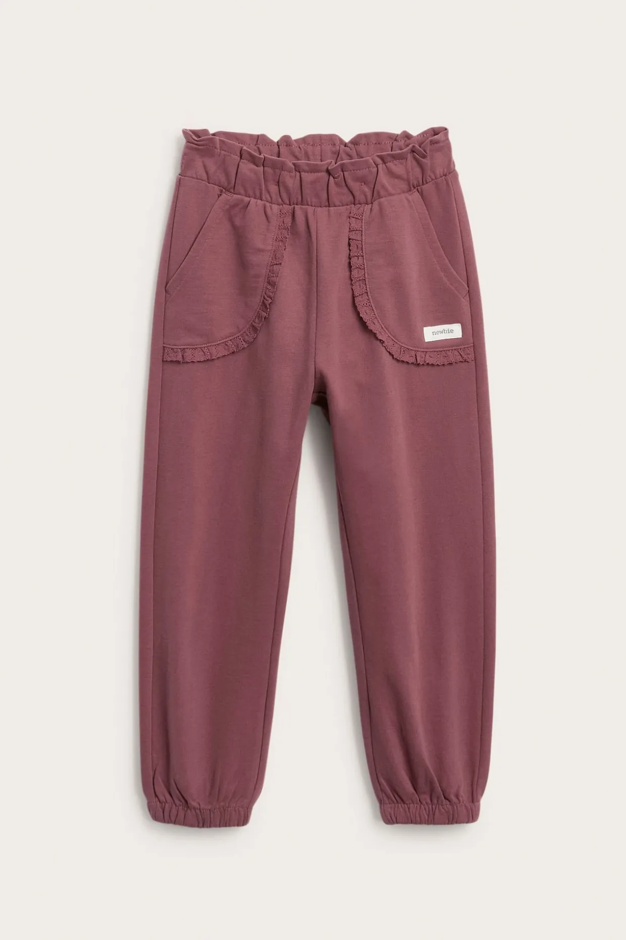 Joggebukser med blondedetaljer