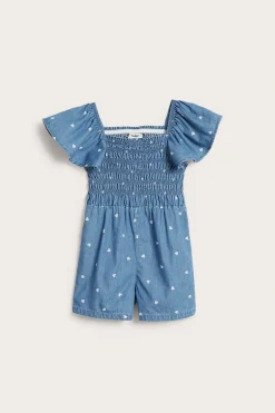Jumpsuit med hjertemønster og volangermer