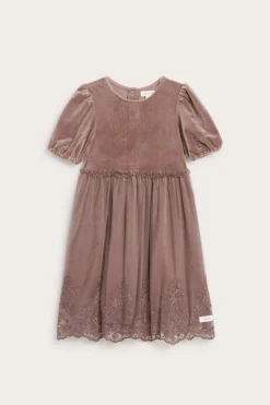 Kjole i velour med meshskjørt