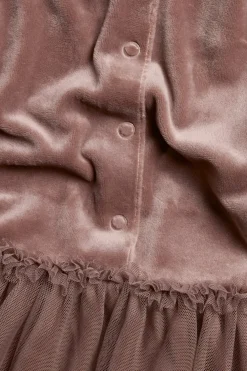 Kjole i velour med meshskjørt