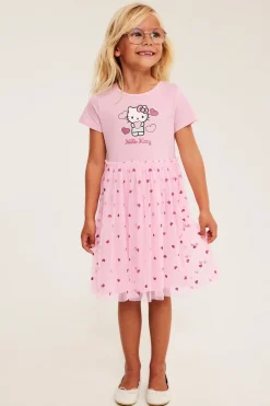 Kjole med tyllskjørt og Hello Kitty-motiv