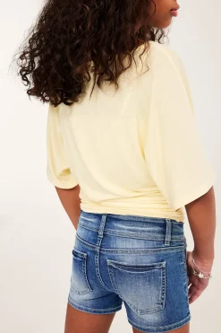 Korte jeansshorts med lav midje