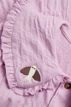 Kortermet bluse med broderi