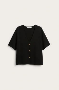 Kortermet cardigan med metallknapper