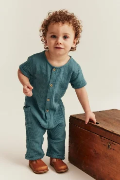 Kortermet jumpsuit i musselin