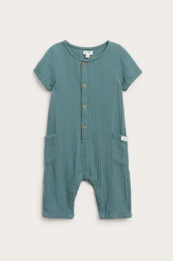Kortermet jumpsuit i musselin
