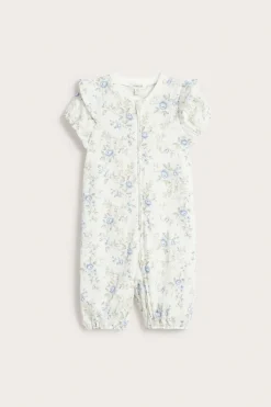 Kortermet pyjamas med blomstermønster