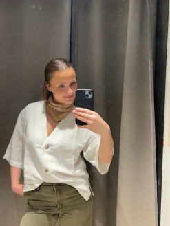 Kortermet skjorte i linblanding