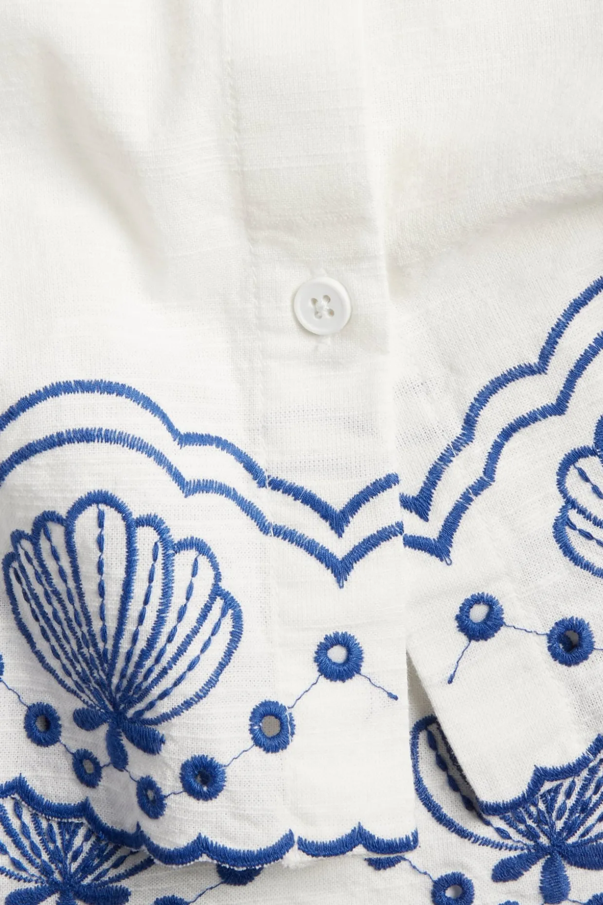 Kortermet skjorte med broderie anglaise