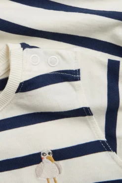 Kortermet stripete babybody
