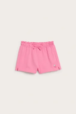 Korte shorts med sløyfe og jordbærbroderi