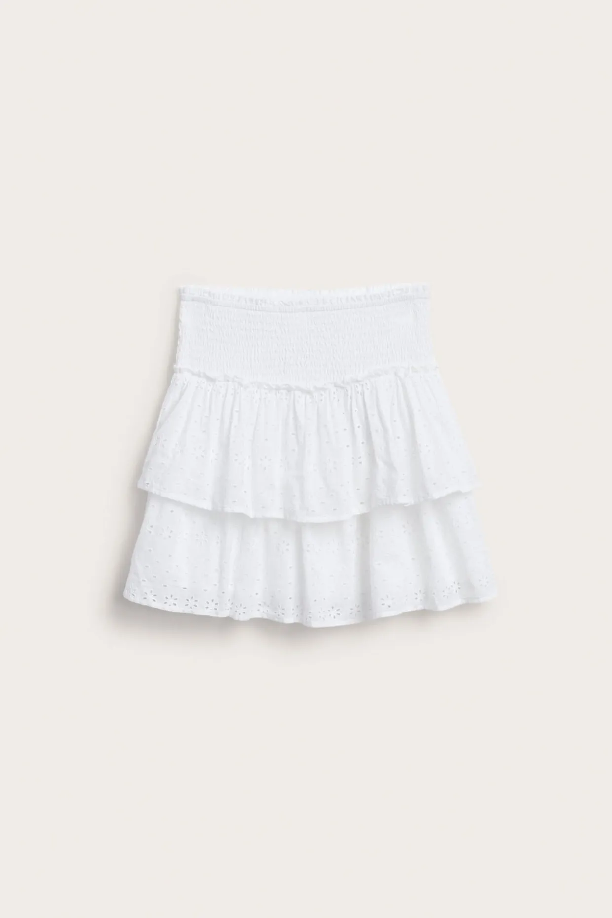 Kort skjørt broderie anglaise