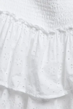 Kort skjørt broderie anglaise