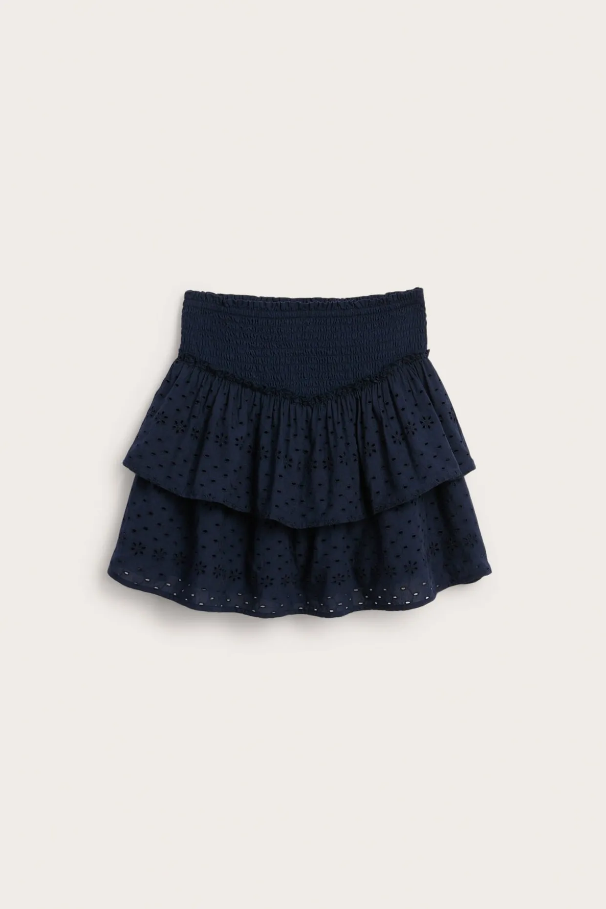 Kort skjørt broderie anglaise