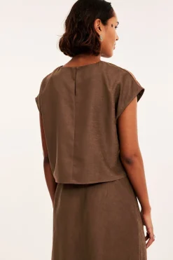 Kort topp | Brun | Dame | Kappahl