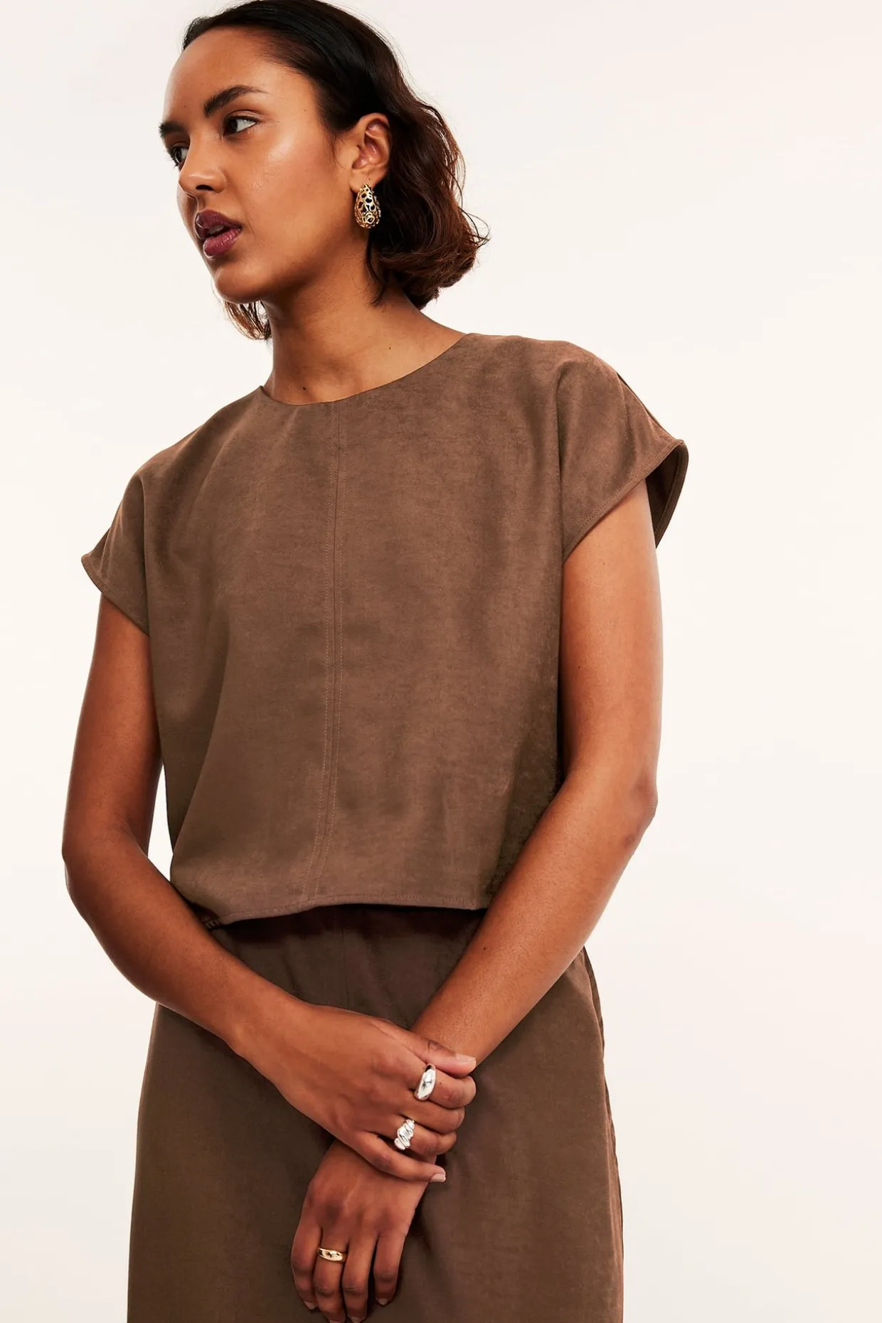 Kort topp | Brun | Dame | Kappahl