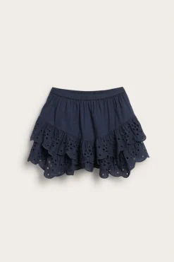 Kort volangskjørt med broderie anglais