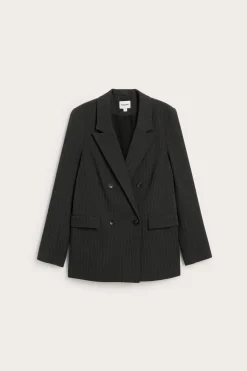 Krittstripet blazer med dobbeltknepping