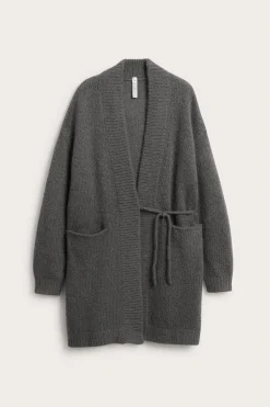 Lang cardigan i ullblanding